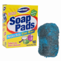 SCOURING PAD,10pk w/SOAP POWER - CAJA DE 12