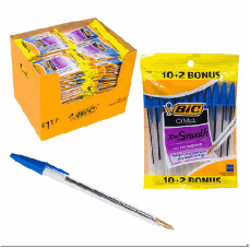 PEN,10pk+2bonusBLUE BALL POINT - CAJA 108