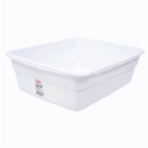 DISH PAN,8QT WHITE RECT PLS - CAJA DE 12