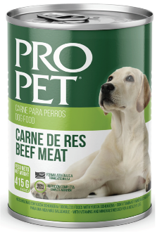 PRO PET WET FOOD 14.6oz CARNE RES -CAJA DE 24
