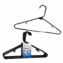 HANGER,10pk BLACK PLSTC - CAJA DE 14