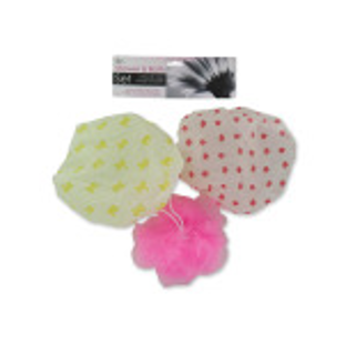 Shower Cap & Body Scrubber Set - CAJA DE 24