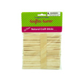 Flat Natural Wood Craft Sticks - CAJA DE 24
