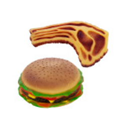 Squeaky Hamburger & Steak Dog Toy - CAJA DE 1