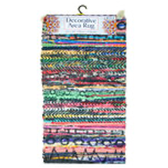 Xtra Lg Multi-Colored Wide Striped Chindi Rug 35
