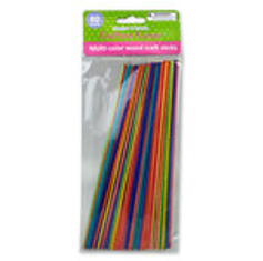 Multi-color Wood Craft Sticks 80 Pack - CAJA DE 24