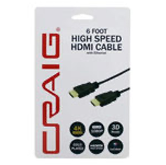 CRAIG 6 Foot High Speed HDMI Cable with Ethernet - CAJA DE 1