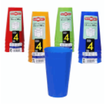 TUMBLER,4pk 13oz 4ASTD PLASTIC - CAJA DE 36