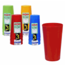 TUMBLER,3pk 22oz 4ASTD PLASTIC - CAJA DE 48