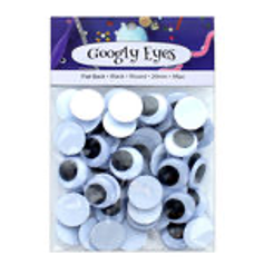 56pc Black Googly Eyes - CAJA DE 6