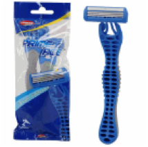 RAZOR,2pc 3-BLADEwSTRIP&RUBBER - CAJA DE 24