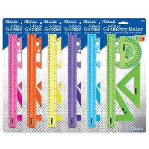 BAZIC 5-Piece Geometry Ruler Combination Sets -CAJA 24