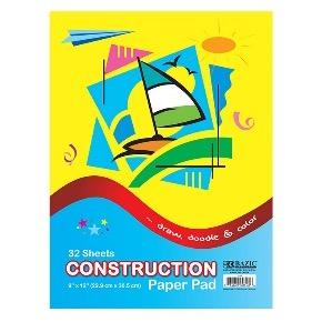 BAZIC 32 Ct. 9" X 12" Construction Paper Pad -CAJA 48