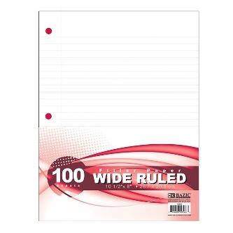 BAZIC W/R 100 Ct. Filler Paper -CAJA 36