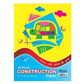 BAZIC 96 Ct. 9" X 12" Construction Paper -CAJA 24