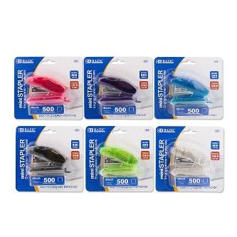 BAZIC Mini Standard (26/6) Stapler w/ 500 Ct. Staples -CAJA 24