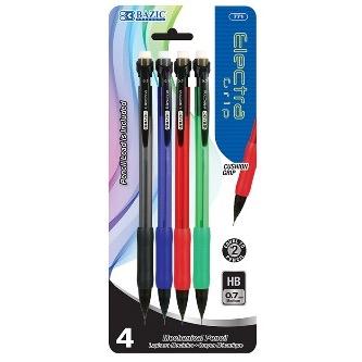 BAZIC Electra 0.7 mm Mechanical Pencil with Grip (4/Pack) -CAJA 144