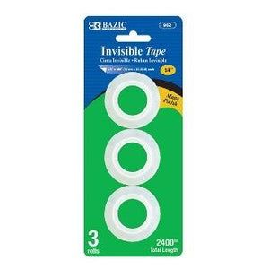 BAZIC 3/4" X 800" Invisible Tape Refill (3/Pack) -CAJA 24