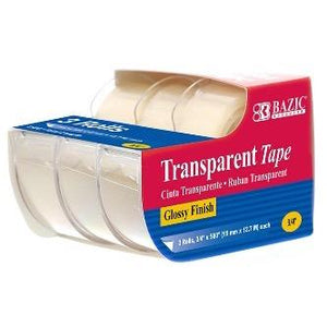 BAZIC 3/4" X 500" Transparent Tape (3/Pack) -CAJA 24