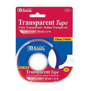 BAZIC 3/4" X 1296" Transparent Tape w/ Dispenser -CAJA 24