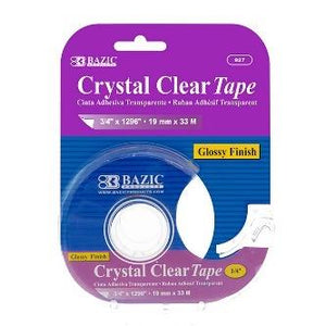 BAZIC 3/4" X 1296" Crystal Clear Tape w/ Dispenser -CAJA 24