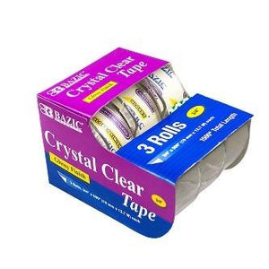 BAZIC 3/4" X 500" Crystal Clear Tape (3/Pack) -CAJA 24
