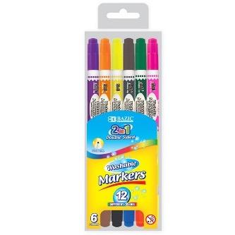 BAZIC 6 Double-Tip Washable Markers -CAJA 24