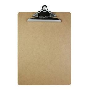 BAZIC Standard Size Hardboard Clipboard w/ Sturdy Spring Clip -CAJA 24