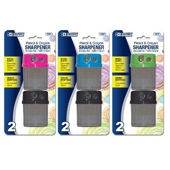 BAZIC Dual Blades Sharpener w/ Round Receptacle (2/Pack) -CAJA 24