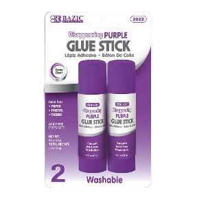 BAZIC 0.7 oz (21g) Washable Disappearing Purple Glue Stick (2/Pack) -CAJA 24