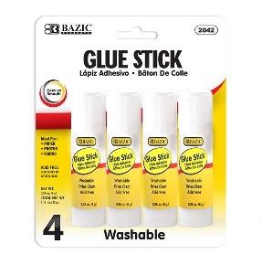 BAZIC 0.28 oz (8g) Glue Stick (4/Pack) -CAJA 24