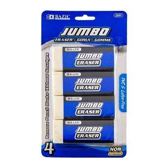 BAZIC Jumbo Eraser (4/Pack) -CAJA 24