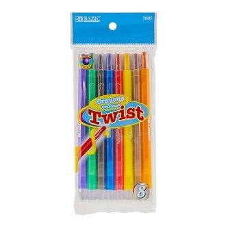 BAZIC 8 Color Propelling Crayons -CAJA 24