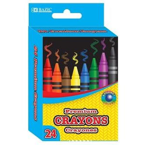 BAZIC 24 Color Premium Crayons -CAJA 24