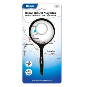 BAZIC 3" Round 2x Handheld Magnifier & 4x Bifocal Inset -CAJA 24