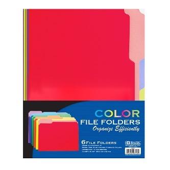BAZIC 1/3 Cut Letter Size Color File Folder (6/Pack) -CAJA 48
