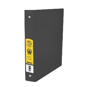 BAZIC 1.5" Black 3-Ring Binder w/ 2-Pockets -CAJA 12