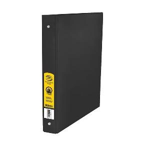 BAZIC 1" Black 3-Ring Binder w/ 2-Pockets -CAJA 24