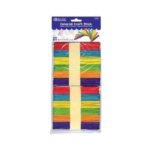 BAZIC Colored Craft Stick (100/Pack) -CAJA 24