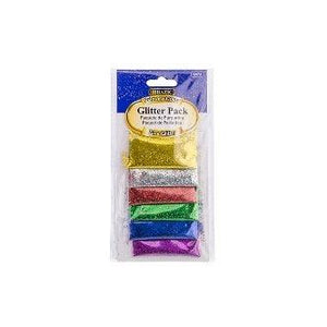BAZIC 0.07 oz (2g) 6 Primary Color Glitter Pack -CAJA 24
