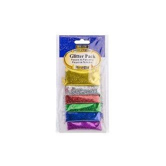 BAZIC 0.07 oz (2g) 6 Primary Color Glitter Pack -CAJA 24
