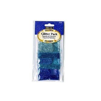 BAZIC 0.07 oz (2g) 6 Blue Color Glitter Pack -CAJA 24