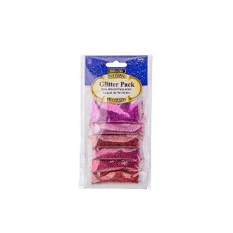 BAZIC 0.07 oz (2g) 6 Red Color Glitter Pack -CAJA 24