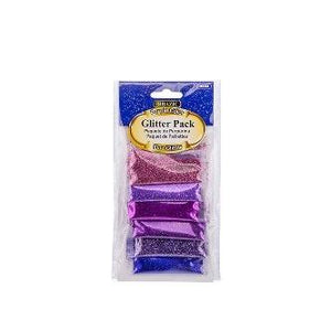 BAZIC 0.07 oz (2g) 6 Purple Color Glitter Pack -CAJA 24