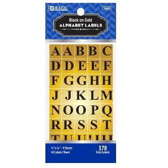 BAZIC Gold Foil Alphabet Label (378/Pack) -CAJA 24