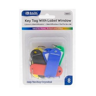 BAZIC Key Tag with Label Window (8/Pack) -CAJA 24