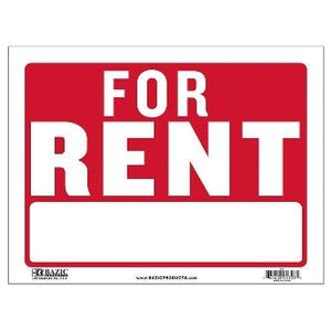 BAZIC 9" X 12" For Rent Sign -CAJA 24