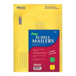 BAZIC 8.5" X 11.25" (#2) Self-Seal Bubble Mailers (3/Pack) -CAJA 24