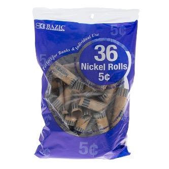 BAZIC Nickel Coin Wrappers (36/Pack) -CAJA 50