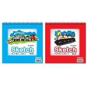 BAZIC 40 Ct. 9" X 9" Top Bound Spiral Premium Sketch Pad -CAJA 48